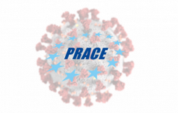 Logo projektu PRACE (wersja COVID)