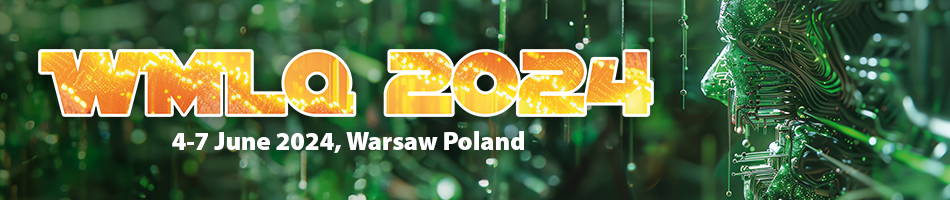 Banner konferencji WMLQ2024: Konferencja odbywa się w dniach 4-7 czerwca 2024 roku w Warszawie. 